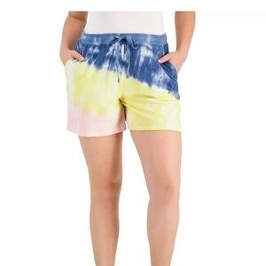 Style & Co Women's Size S, Beach Dye, Terry Shorts w/ Pockets, multi-color